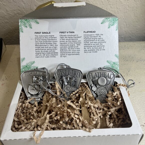 Vintage Harley Davidson Wrap-Up The Rumble Christmas Ornaments (1999) - Picture 1 of 9